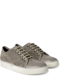 beige Wildleder Turnschuhe von Lanvin