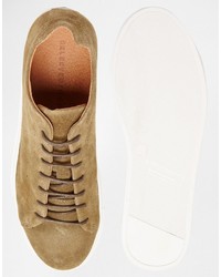 beige Wildleder Turnschuhe von Selected