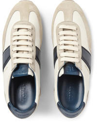 beige Wildleder Turnschuhe von Tom Ford