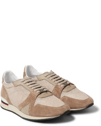 beige Wildleder Turnschuhe von Burberry