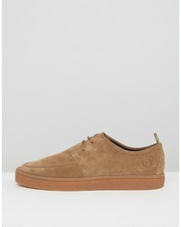 beige Wildleder Turnschuhe von Fred Perry