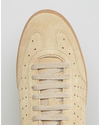 beige Wildleder Turnschuhe von Fred Perry