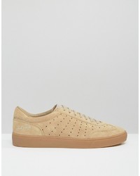 beige Wildleder Turnschuhe von Fred Perry