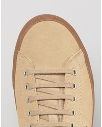 beige Wildleder Turnschuhe von Fred Perry