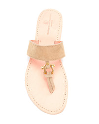 beige Wildleder Zehentrenner von Christina Fragista Sandals