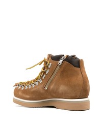 beige Wildlederarbeitsstiefel von White Mountaineering