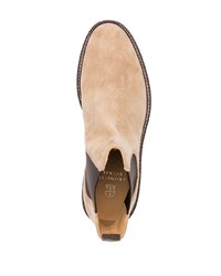 beige Wildlederfreizeitstiefel von Brunello Cucinelli