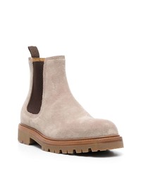 beige Wildlederfreizeitstiefel von Brunello Cucinelli