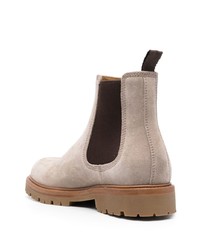 beige Wildlederfreizeitstiefel von Brunello Cucinelli