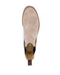 beige Wildlederfreizeitstiefel von Brunello Cucinelli