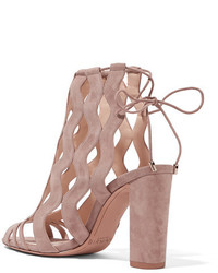 beige Wildledersandalen mit Ausschnitten von Alexandre Birman