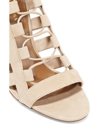 beige Wildledersandalen von Aquazzura