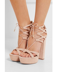 beige Wildledersandalen von Aquazzura