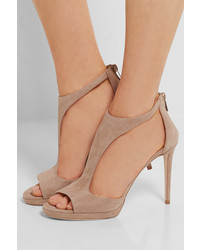 beige Wildledersandalen von Jimmy Choo