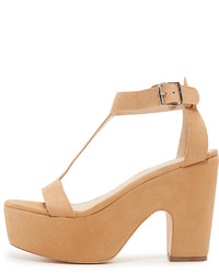 beige Wildledersandalen von Loeffler Randall