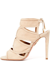 beige Wildledersandalen von Aquazzura