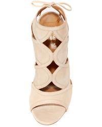 beige Wildledersandalen von Aquazzura