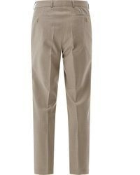 beige Wollanzughose von Carl Gross
