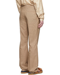 beige Wollchinohose mit Karomuster von Dries Van Noten