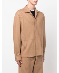 beige Wolllangarmhemd von Zegna