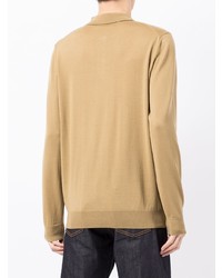 beige Wollpolo pullover von BOSS