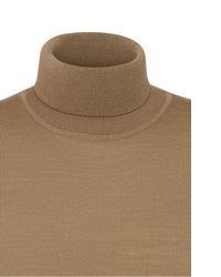 beige Wollrollkragenpullover von Bugatti