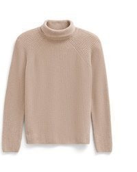 beige Wollrollkragenpullover von Bugatti