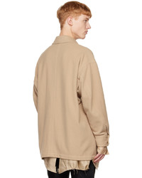 beige Wollshirtjacke von Sulvam