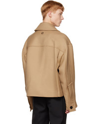 beige Wollshirtjacke von Wooyoungmi