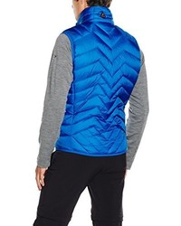 blaue ärmellose Jacke