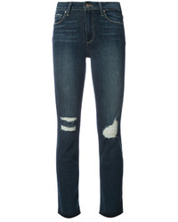 blaue enge Jeans aus Baumwolle mit Destroyed-Effekten von Paige
