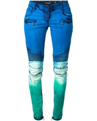 blaue enge Jeans aus Baumwolle von Balmain