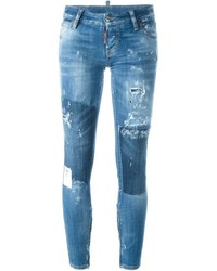 blaue enge Jeans aus Baumwolle von Dsquared2