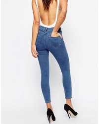 blaue enge Jeans aus Baumwolle von Asos