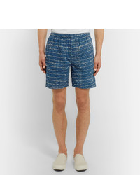 blaue bedruckte Baumwollshorts von Beams