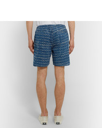 blaue bedruckte Baumwollshorts von Beams