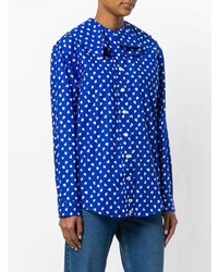 blaue bedruckte Bluse mit Knöpfen von Marni