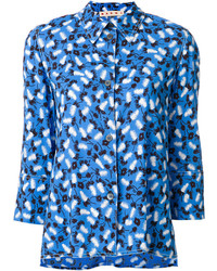 blaue bedruckte Bluse von Marni