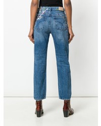 blaue bedruckte Boyfriend Jeans von Calvin Klein Jeans
