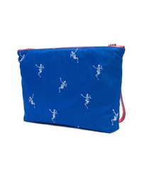 blaue bedruckte Clutch Handtasche von Alexander McQueen