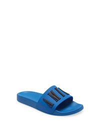 blaue bedruckte Gummi Sandalen