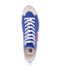 blaue bedruckte hohe Sneakers aus Segeltuch von Veja