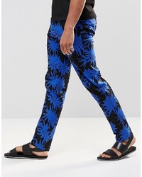 blaue bedruckte Hose von Asos