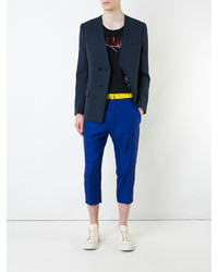 blaue bedruckte Hose von Haider Ackermann