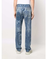 blaue bedruckte Jeans von Diesel