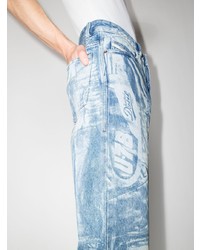 blaue bedruckte Jeans von Diesel