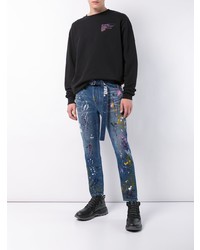 blaue bedruckte Jeans von Off-White