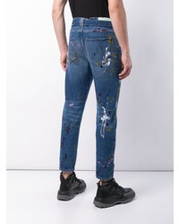 blaue bedruckte Jeans von Off-White