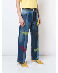 blaue bedruckte Jeans von Bethany Williams