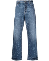 blaue bedruckte Jeans von BARROW